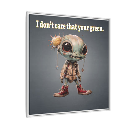 I don't care that your green - framed canvas art (grey-light grey)