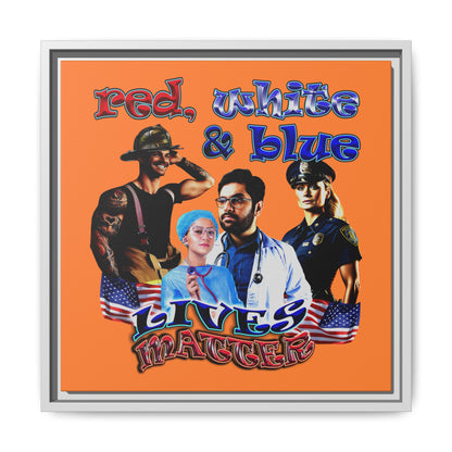 rw&b lives matter - framed canvas art (crusta)