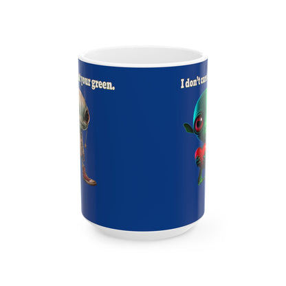 I don't care that your grey - White Mug (dark blue)