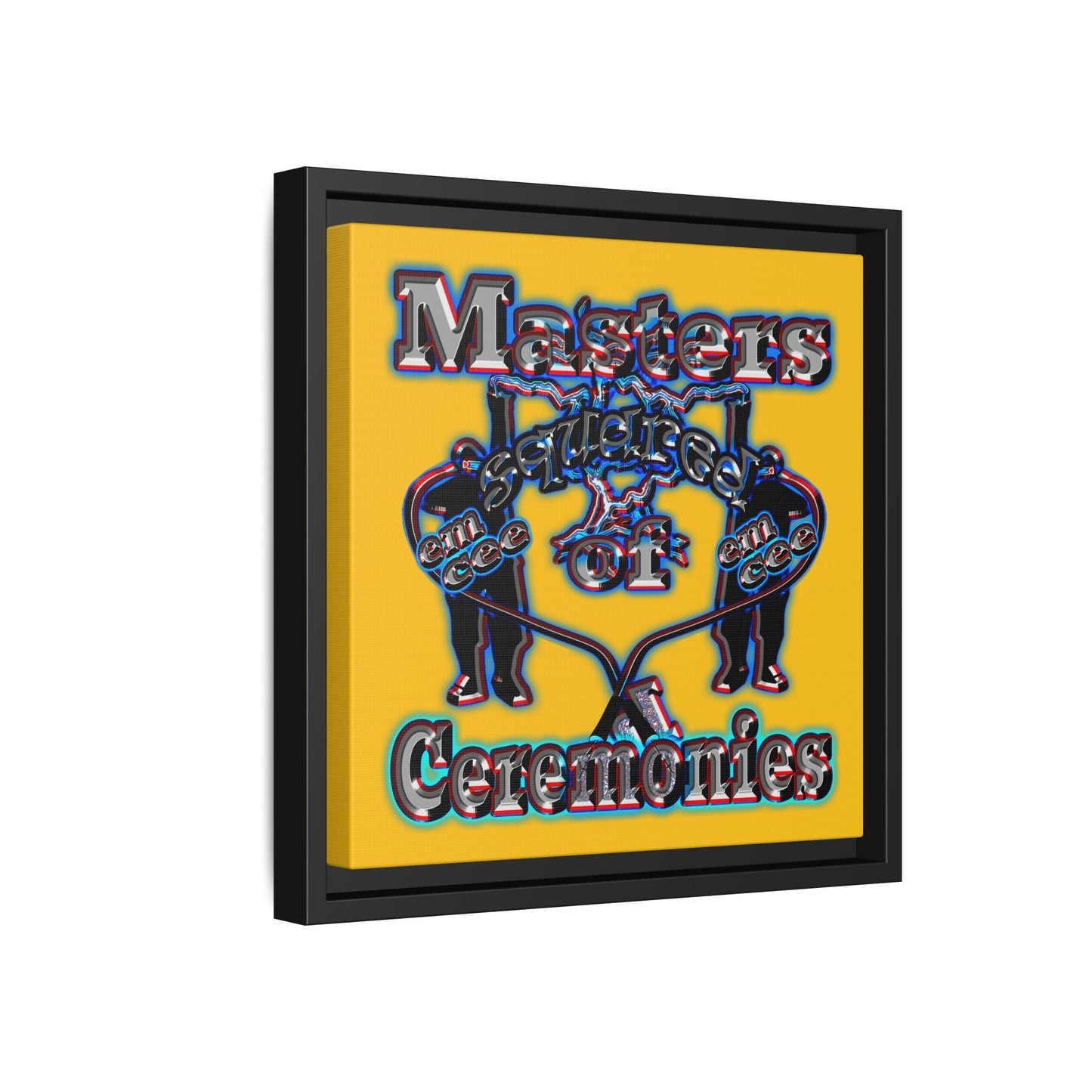 em cee squared - framed canvas art (yellow)