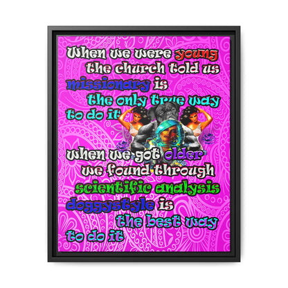 doggystyle - framed canvas art (pink swirl)