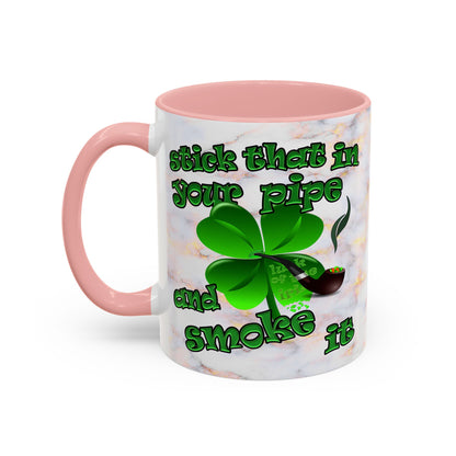 celtics logo - Accent Mug (white marble)