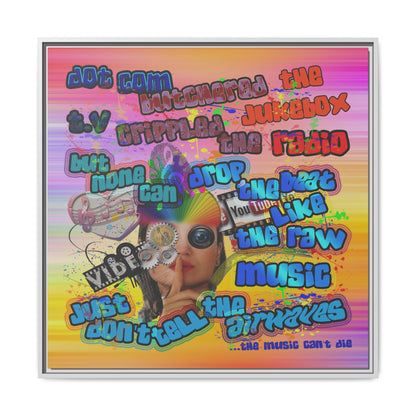 drop the beat - framed canvas art (color blur)
