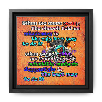 doggystyle - framed canvas art (burnt orange)
