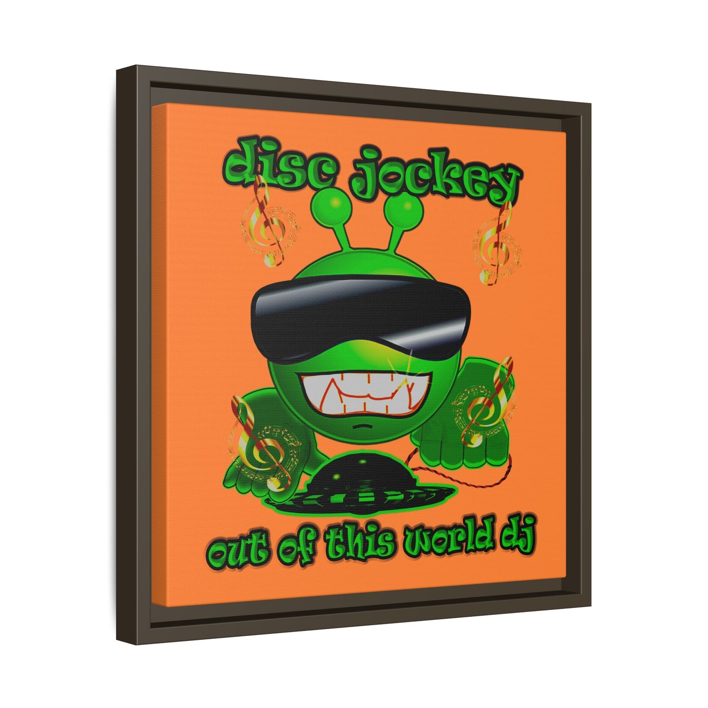 disc jockey - framed canvas art (crusta)