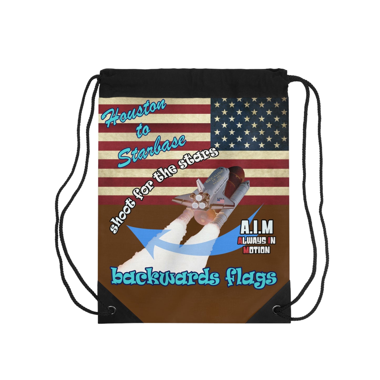 shoot for the stars - Drawstring Bag (brown)
