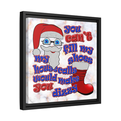 santa's shoes - framed canvas art (white marble)