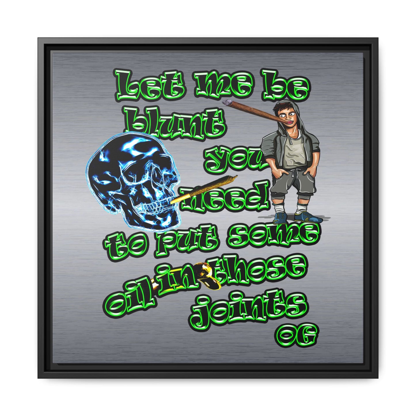og - framed canvas art (brushed nickel)