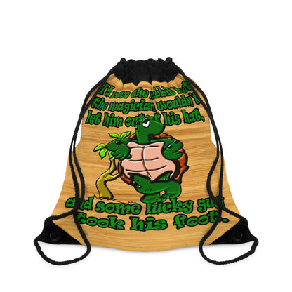 turtle race - Drawstring Bag (butterscotch wood finish)