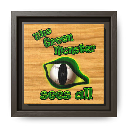 green monster - framed canvas art (butterscotch wood finish)