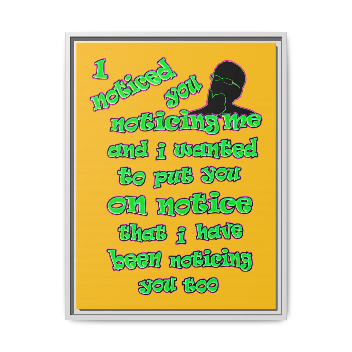 noticed you noticing - framed canvas art (yellow)