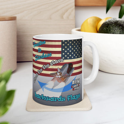 shoot for the stars - White Mug (brushed nickel)