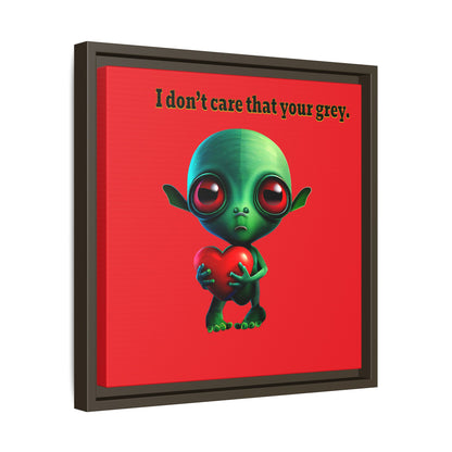 I don't care that your grey - framed canvas art (red)