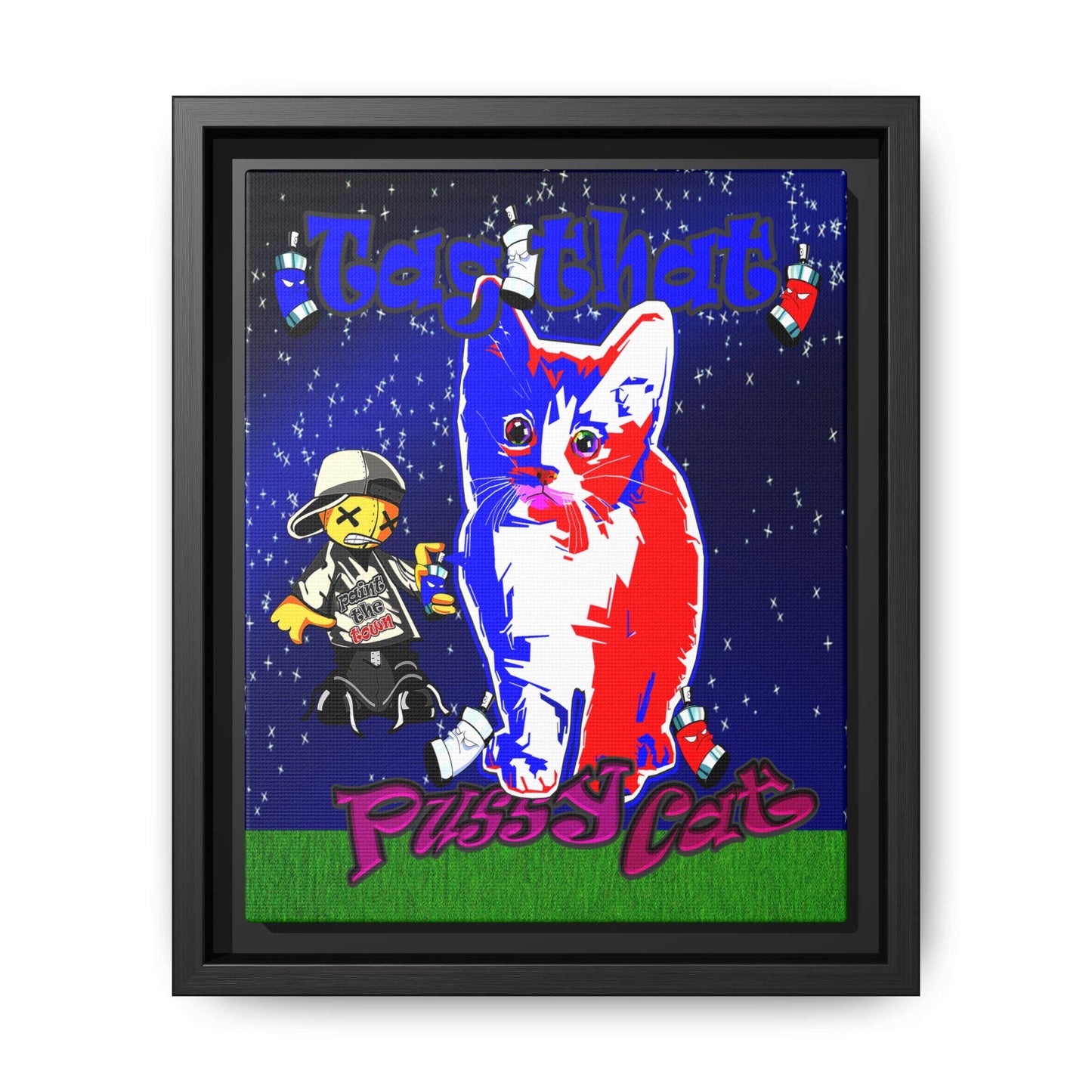 tag that - framed canvas art ('snoops' background)