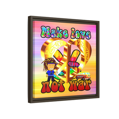 love peace - framed canvas art (color blur)