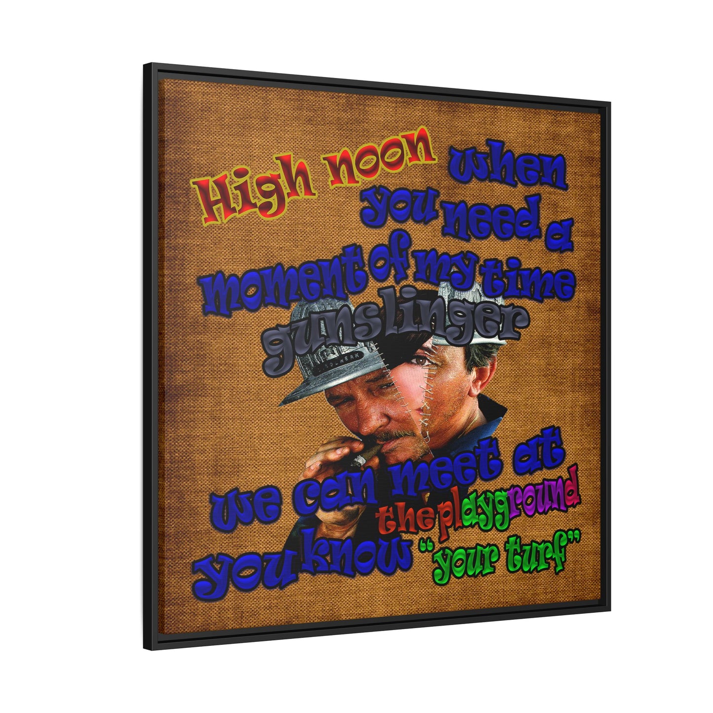 high noon - framed canvas art (brown papyrus)