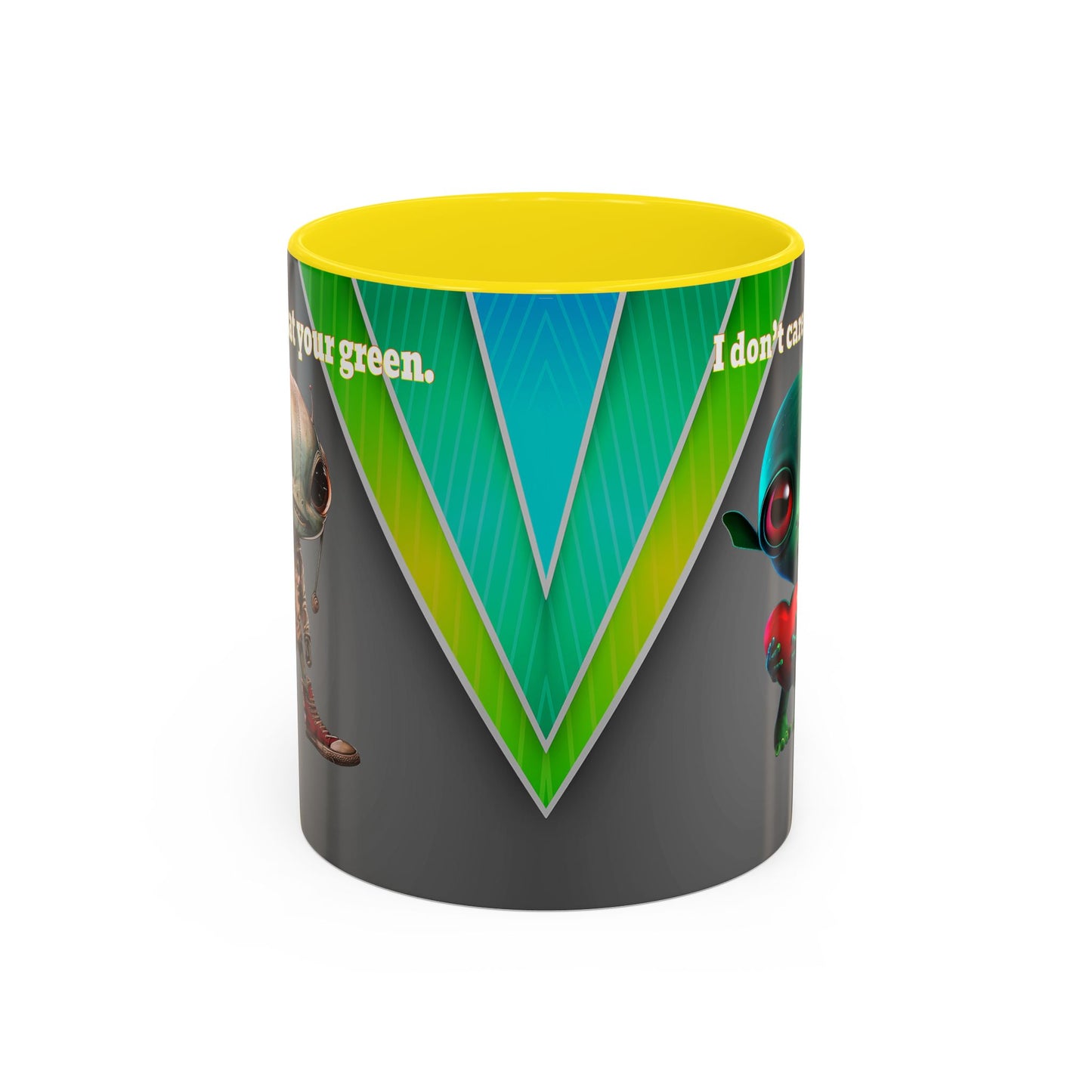 I don't care that your grey - Accent Mug (rainbow split)
