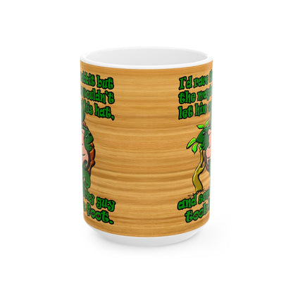 turtle race - White Mug (butterscotch wood finish)