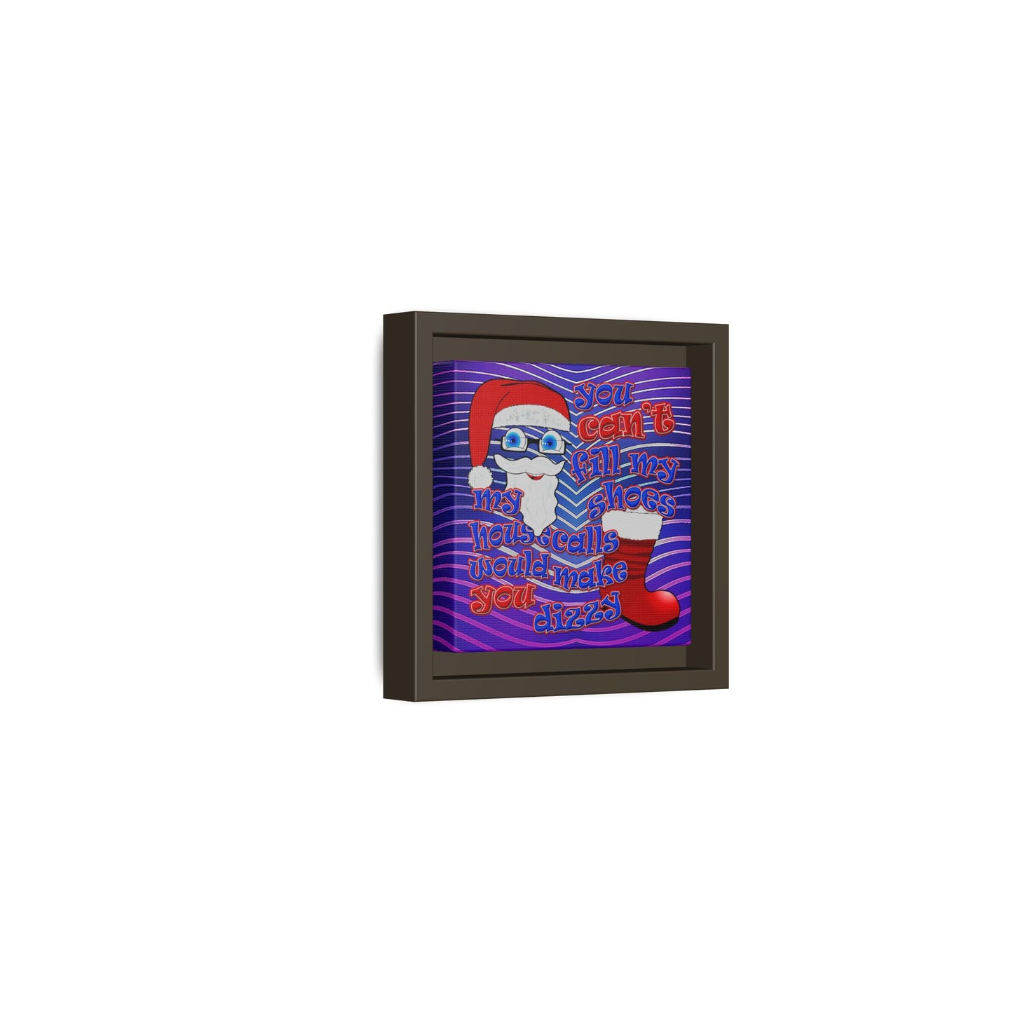 santa's shoes - framed canvas art (purple wave)