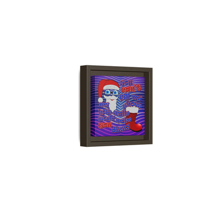 santa's shoes - framed canvas art (purple wave)