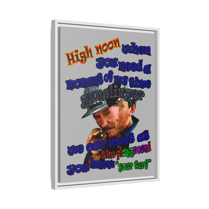 high noon - framed canvas art (light grey)