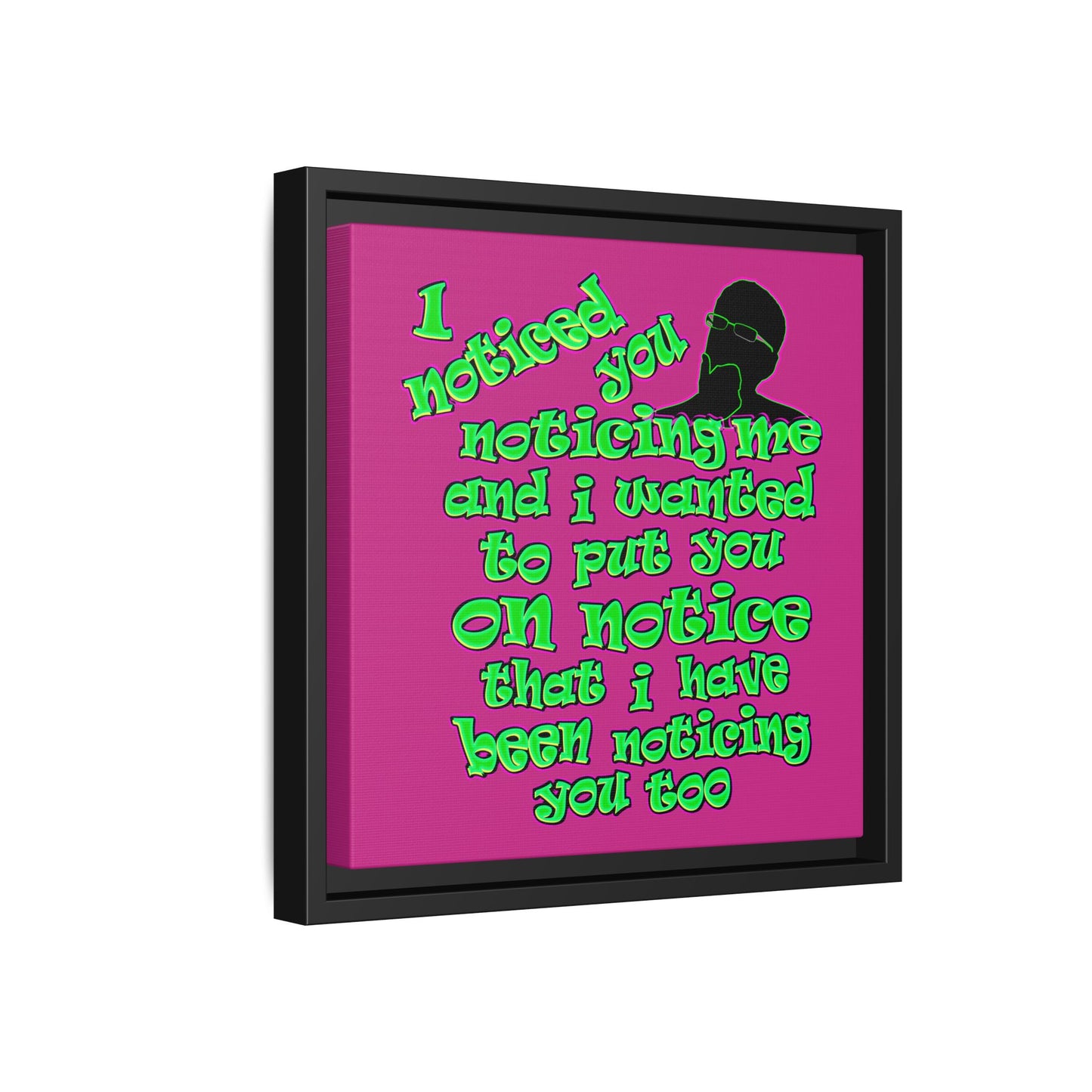 noticed you noticing - framed canvas art (pink)