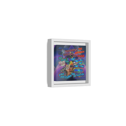 drop the beat - framed canvas art (grey-pink wave)