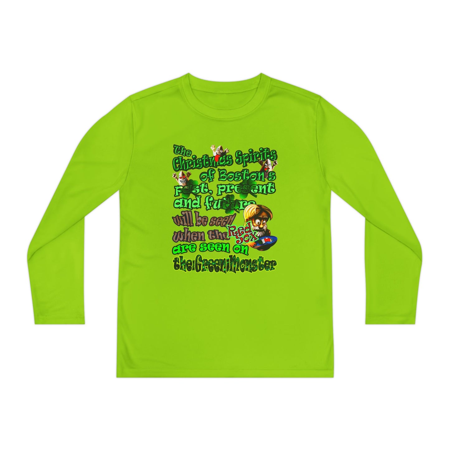 christmas spirits of boston - Youth Long Sleeve Competitor Tee