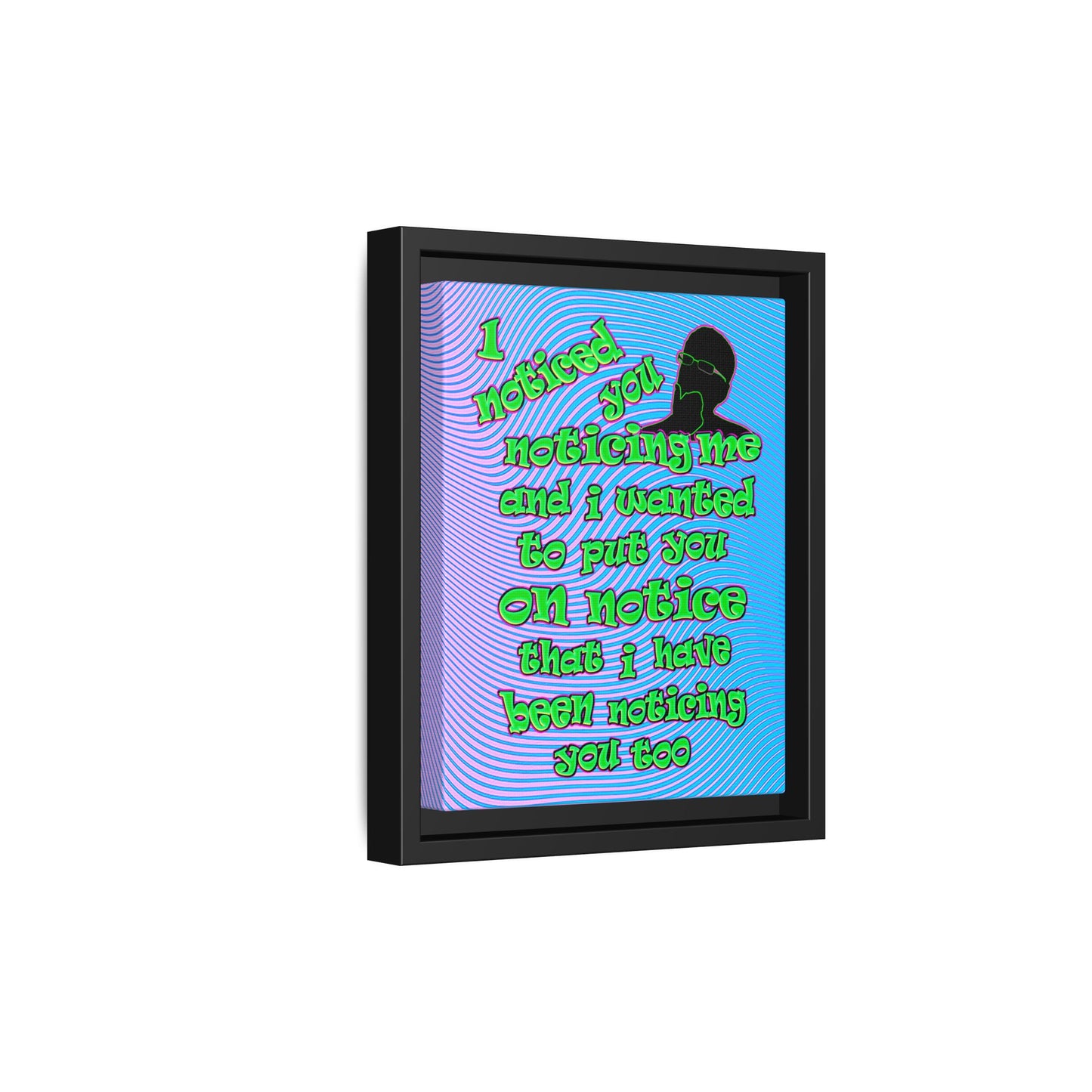 noticed you noticing - framed canvas art (light blue-purple wave)