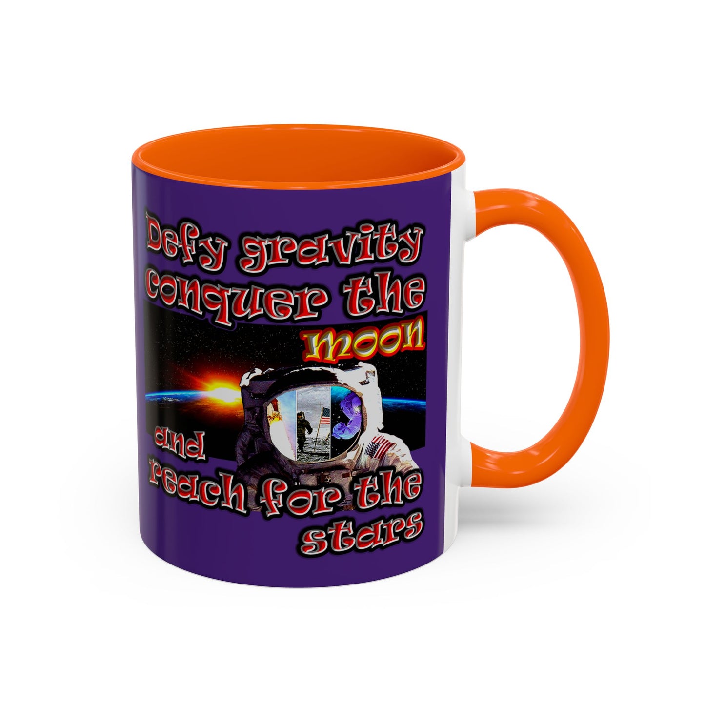 defy conquer reach - Accent Mug (purple)