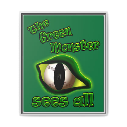 green monster - framed canvas art (dark green)