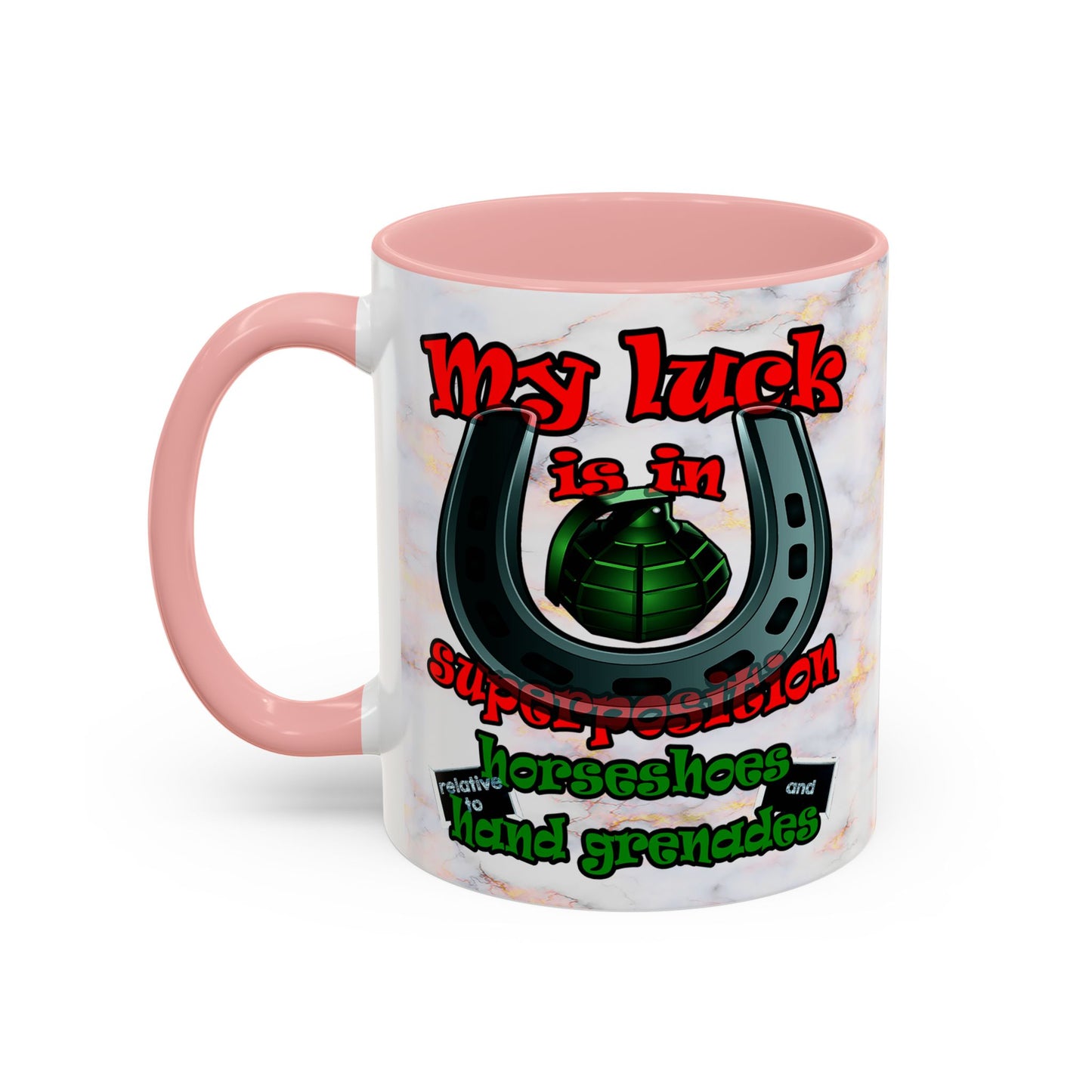 my luck - Accent Mug (white marble)