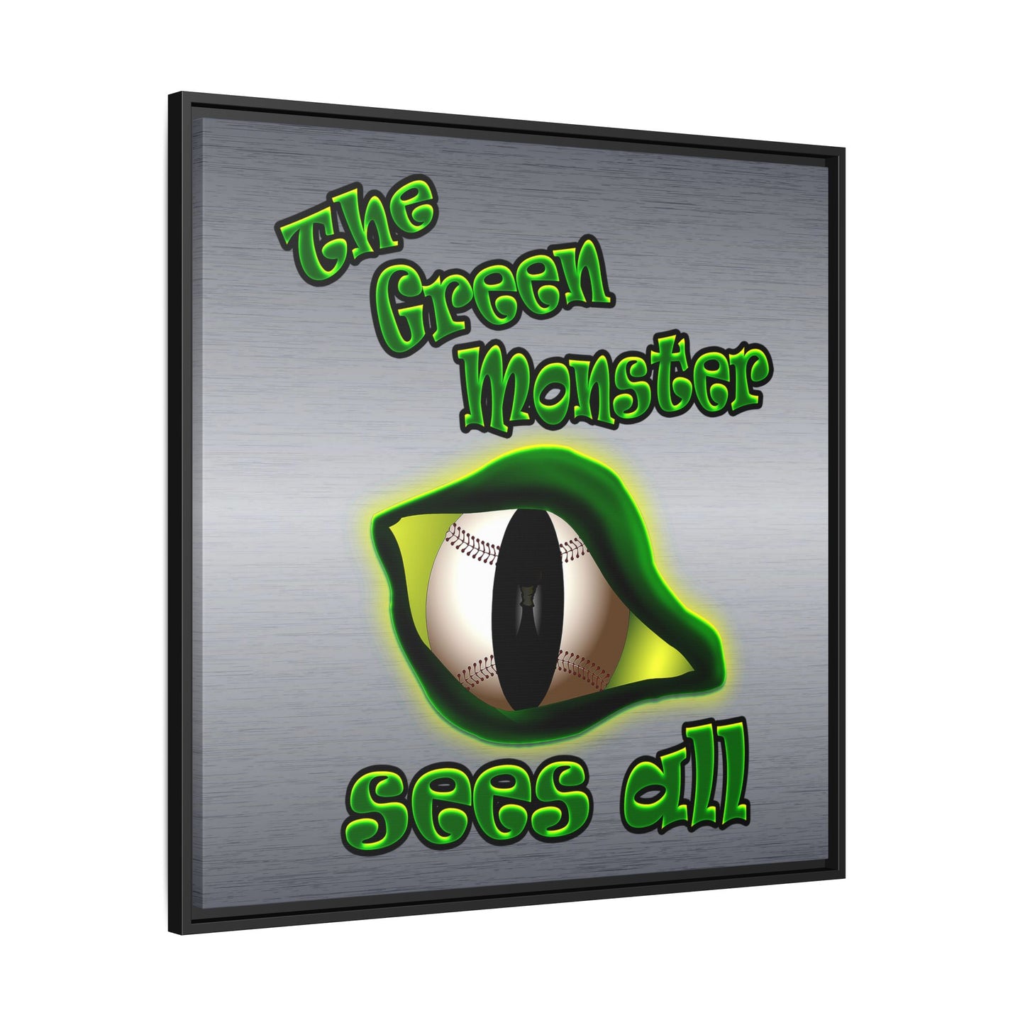 green monster - framed canvas art (brushed nickel)