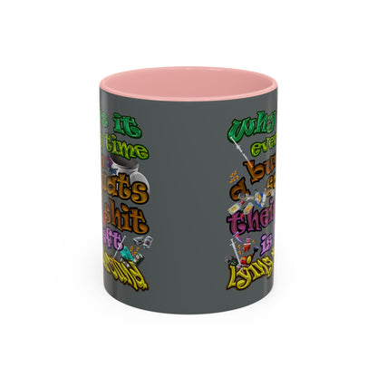 the bum's shit - Accent Mug (dark grey)