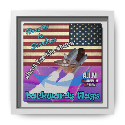 shoot for the stars - framed canvas art (purple-pink wave)