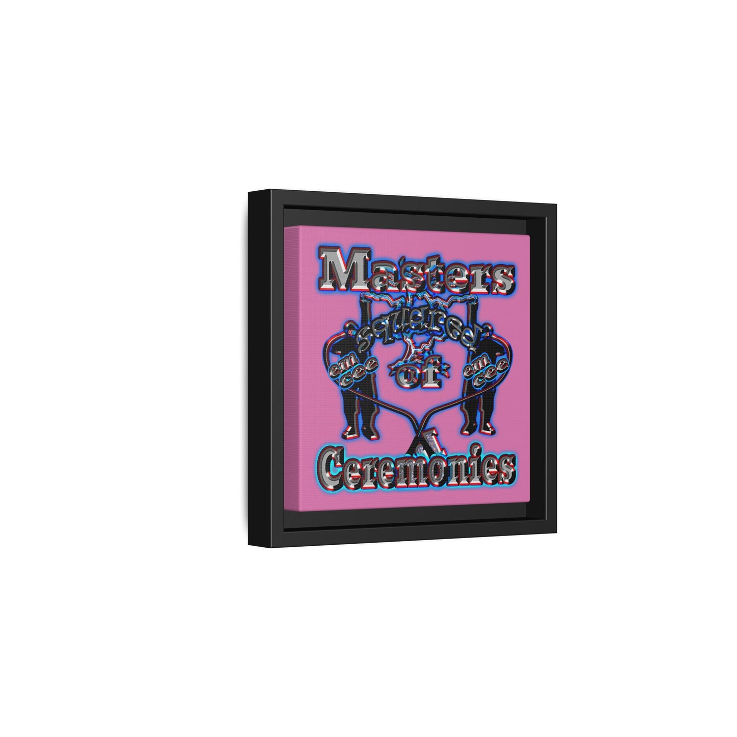 em cee squared - framed canvas art (light pink)