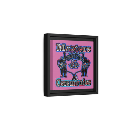 em cee squared - framed canvas art (light pink)