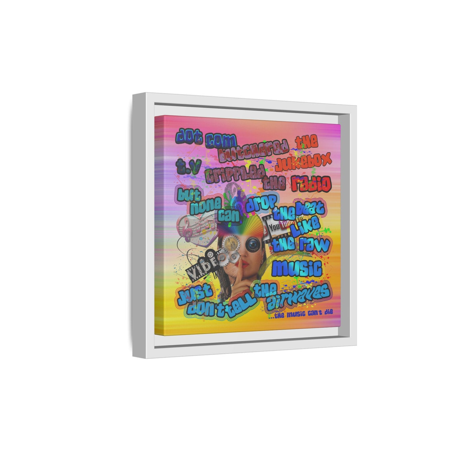 drop the beat - framed canvas art (color blur)