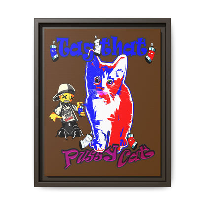 tag that - framed canvas art (brown)