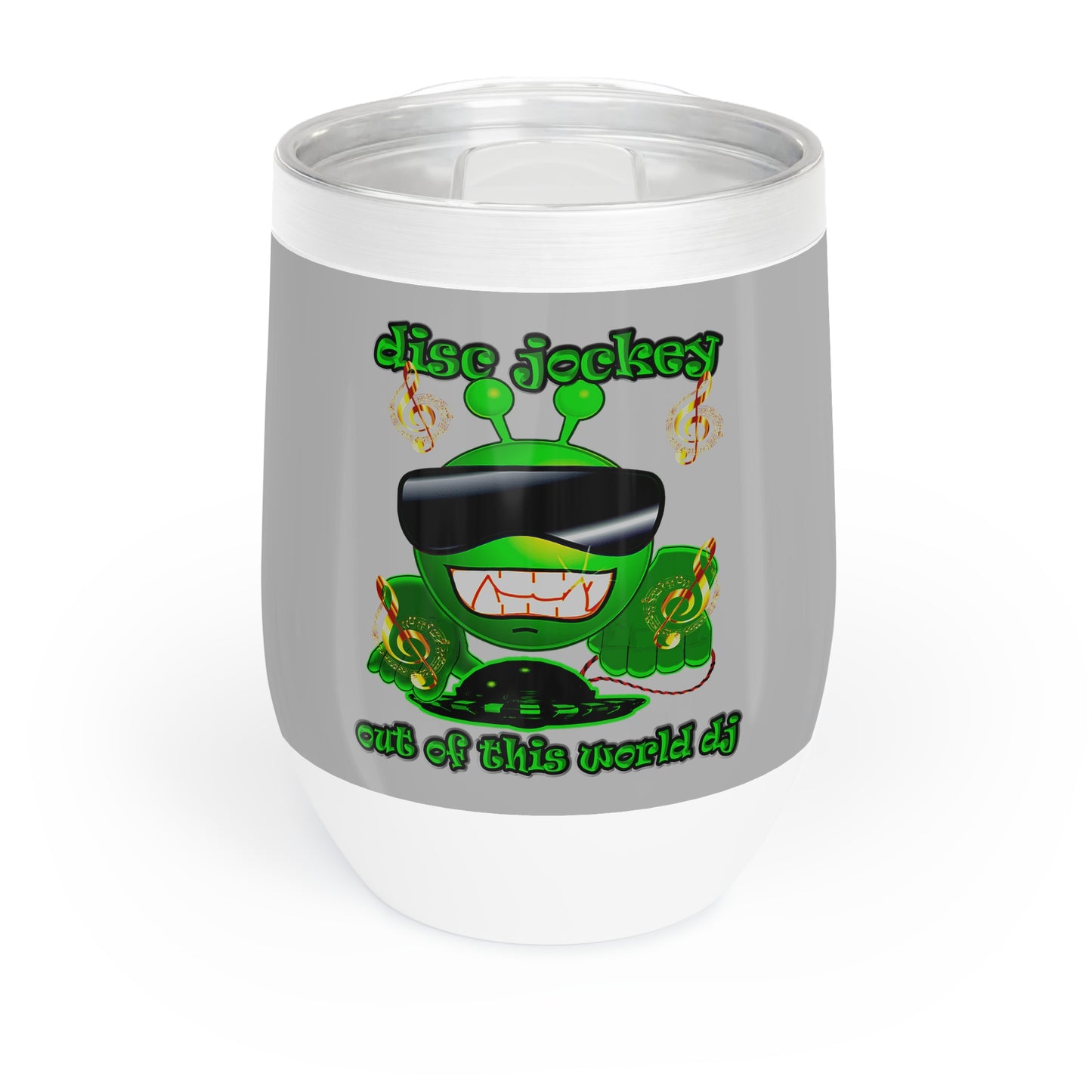 disc jockey - Chill Wine Tumbler (light grey)