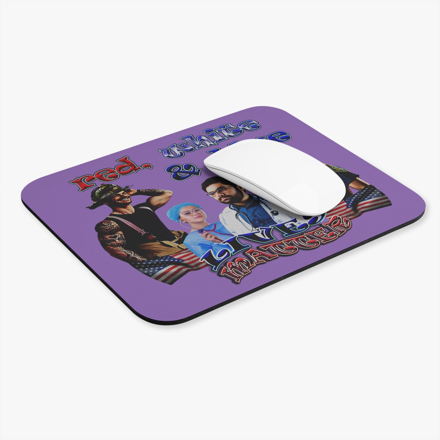 rw&b lives matter - Mouse Pad (Rectangle) (light purple)