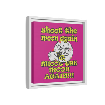 shoot the moon again - framed canvas art (pink)