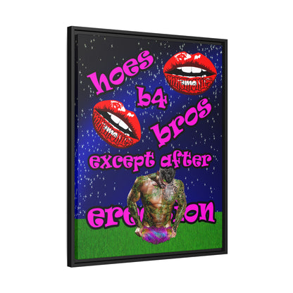 hoes b4 bros - framed canvas art ('snoops' background)