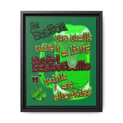 celtics logo - framed canvas art (dark green)
