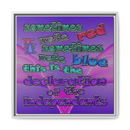 declaration of the independents - framed canvas art (purple-pink wave)