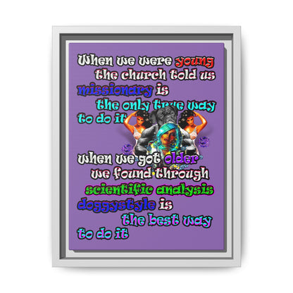 doggystyle - framed canvas art (light purple)