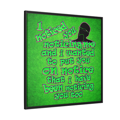 noticed you noticing - framed canvas art (green turf)