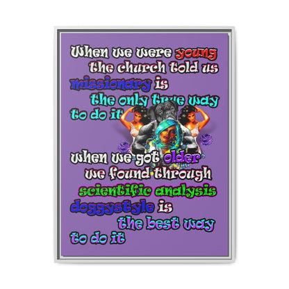 doggystyle - framed canvas art (light purple)