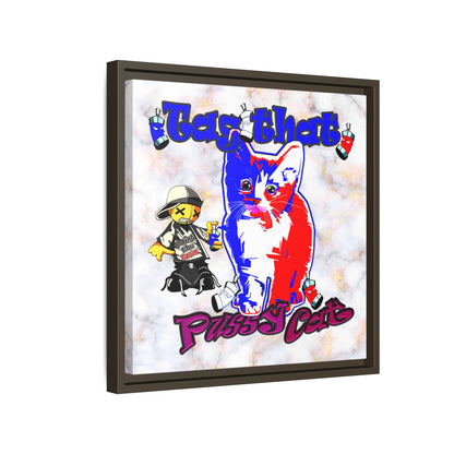 tag that - framed canvas art (white marble)