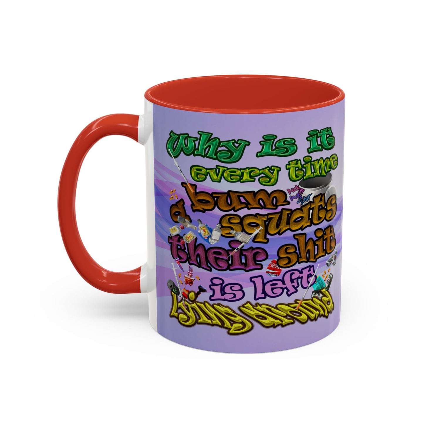 the bum's shit - Accent Mug (light blue-pink wave)